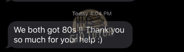 Student message: We both got 80s