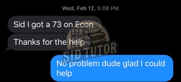 Student message: Got a 73 on Econ
