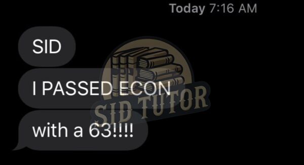 Student message: I passed Econ with a 63